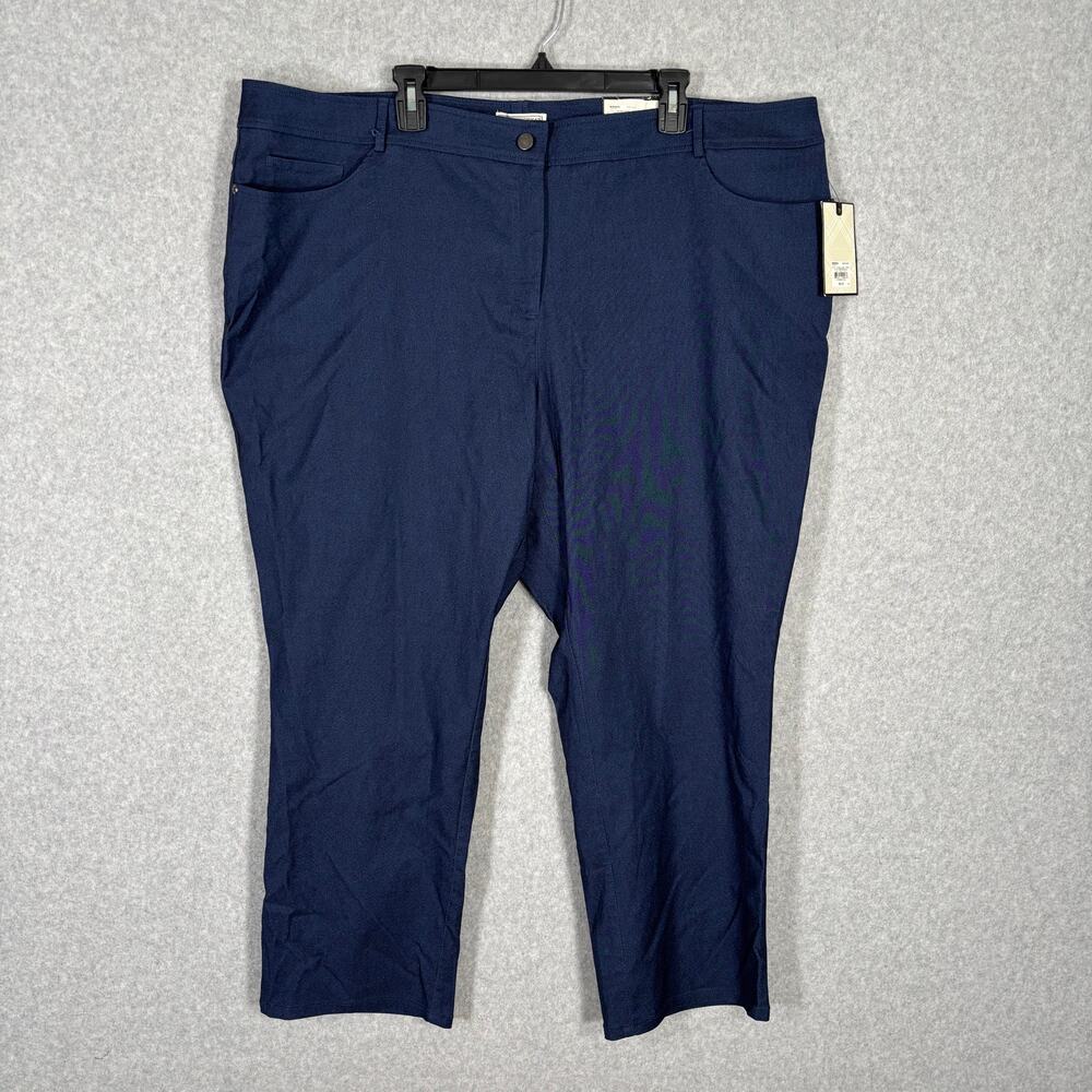 Dana Buchman Pants Womens 24 Blue Slim Straight Stretch Denim Ankle Dress Office